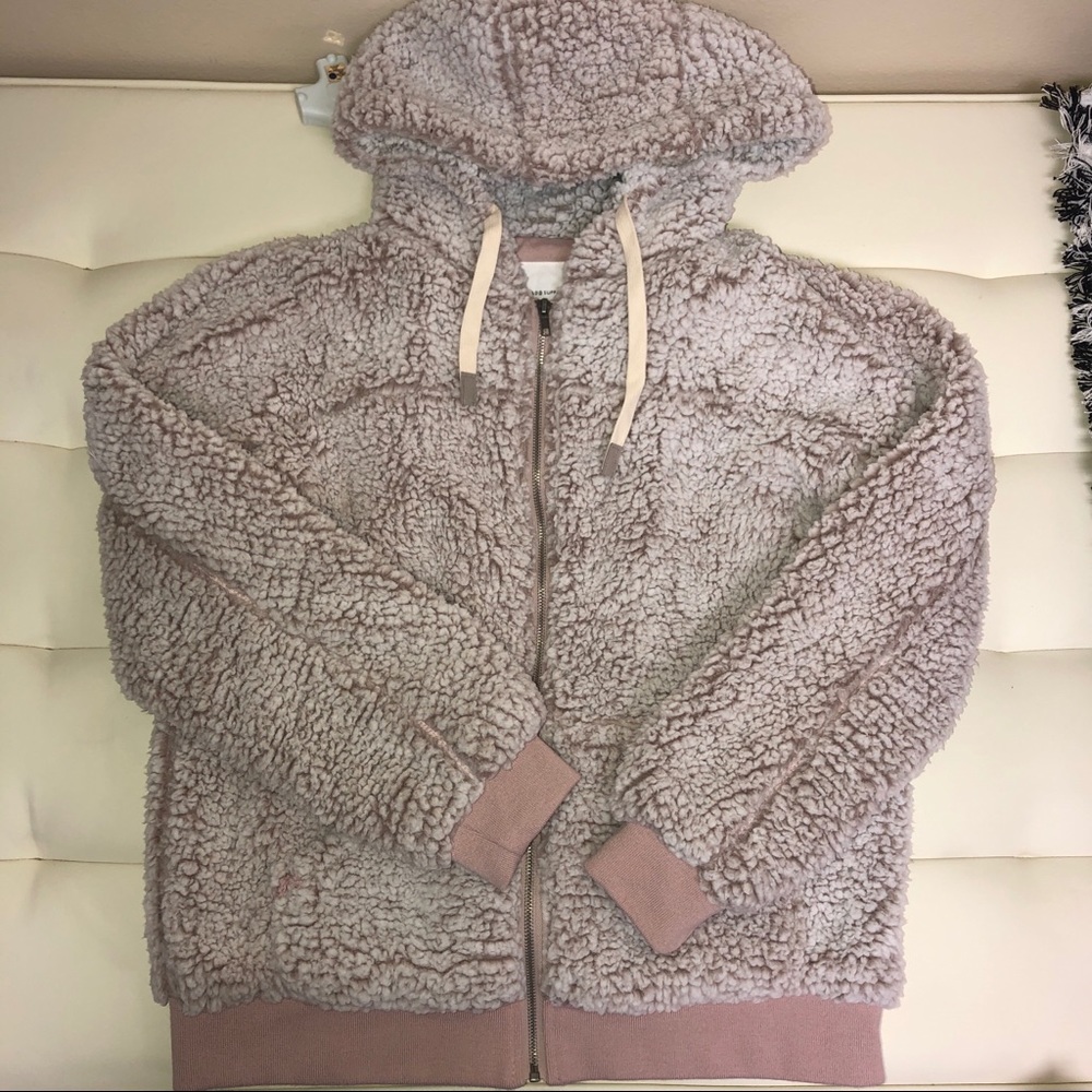 Pink fuzzy sherpa hoodie